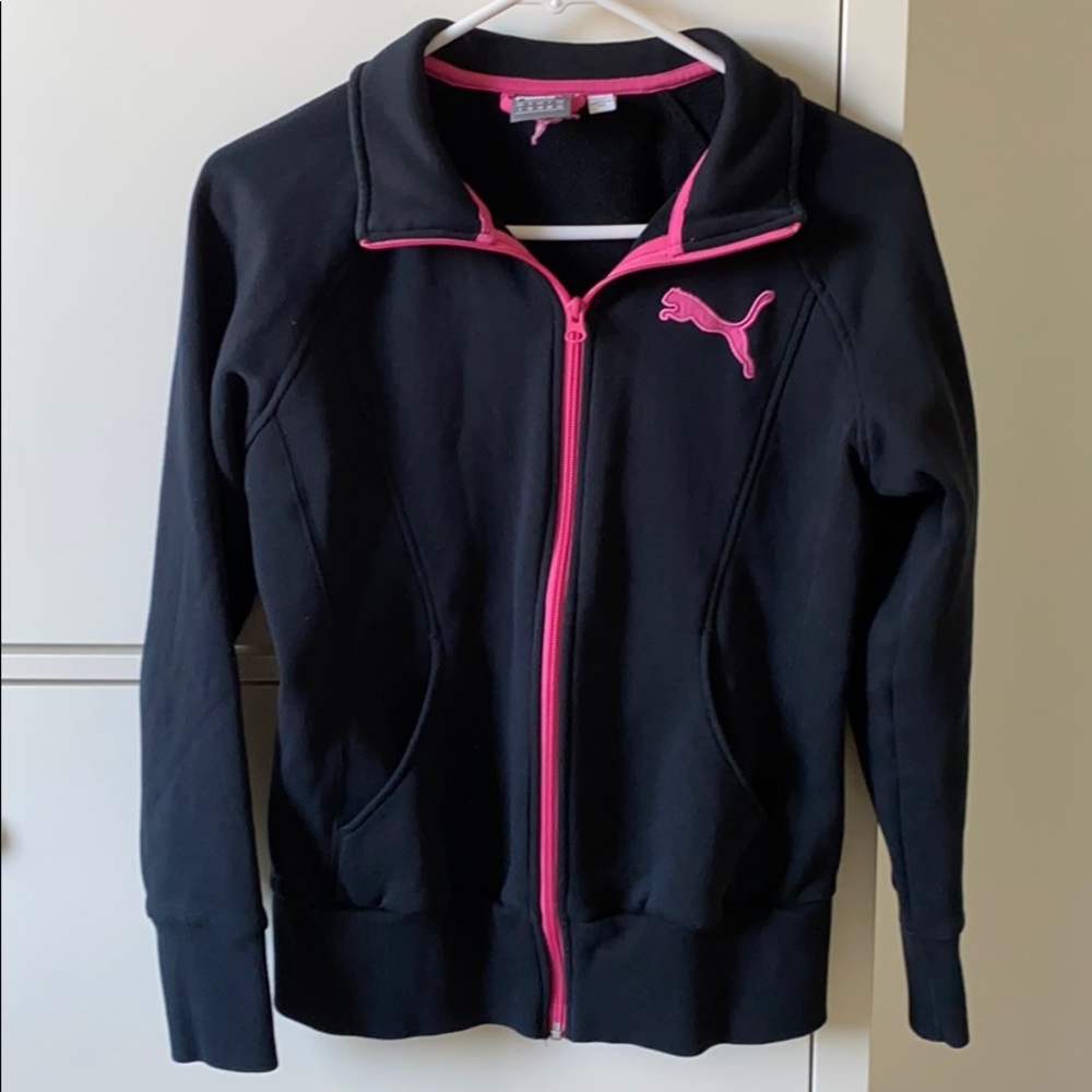 Black & Pink Women’s Puma Jacket Size M